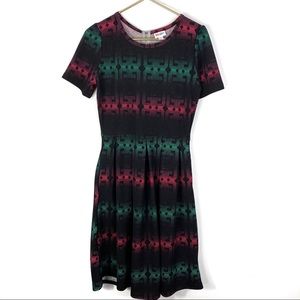 LulaRoe Amelia Fit and Flare Geometric Dress Large